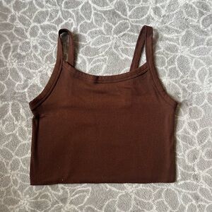 Cropped brown tank top